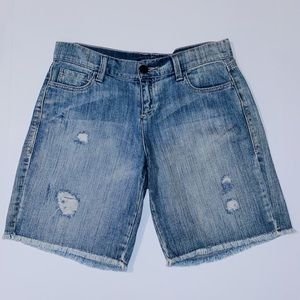 New York & Company Distressed Denim Bermuda Shorts